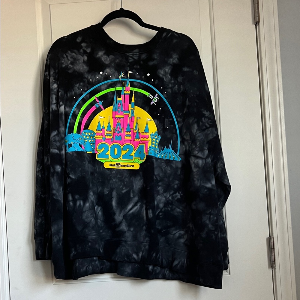 Disney Black and Blue Tie-Dye 2024 Sweatshirt